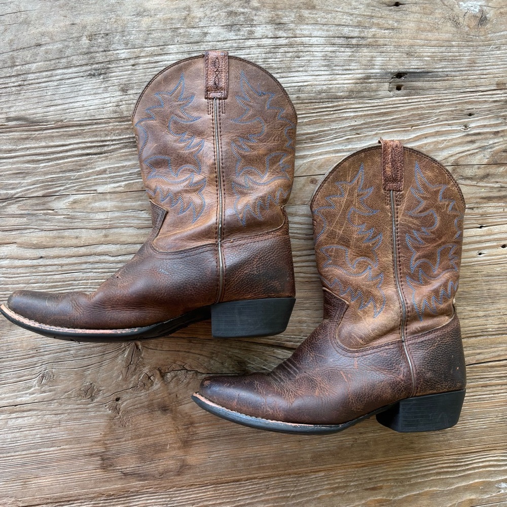 Ariat Western Square Toed Brown Leather Cowgirl Boots Women’s Size 5